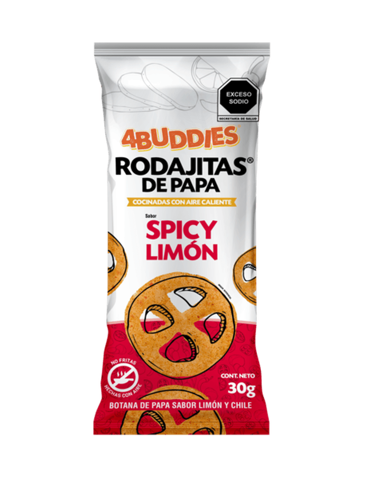 4 Buddies Rodajitas De Papa Spicy Limón 30 G