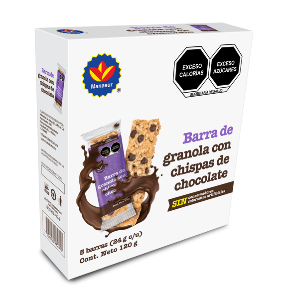 Barras De Ganola Con Chispas De Chocolate 120 G