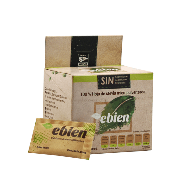 Hoja Seca Natural Stevia En Polvo 50 Sobres 50 G