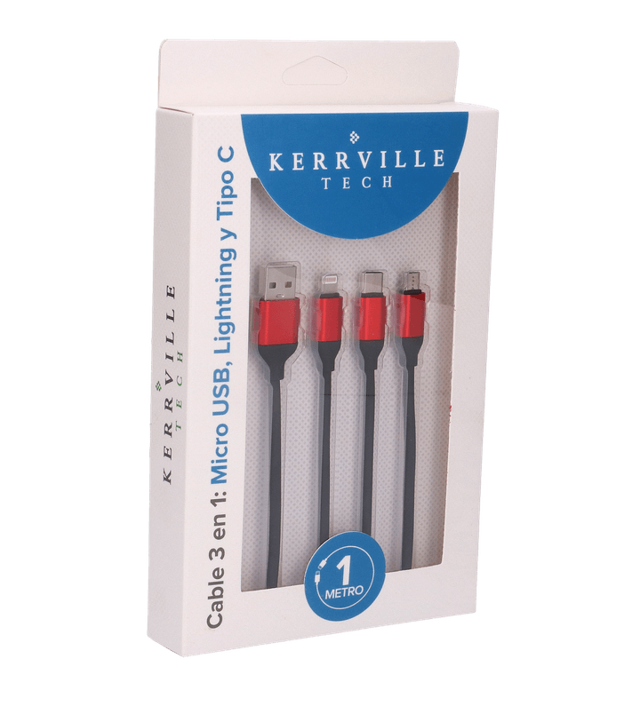 Cable 3 En 1 Lightingh, Tipo C Y Micro Usb 1 Pz