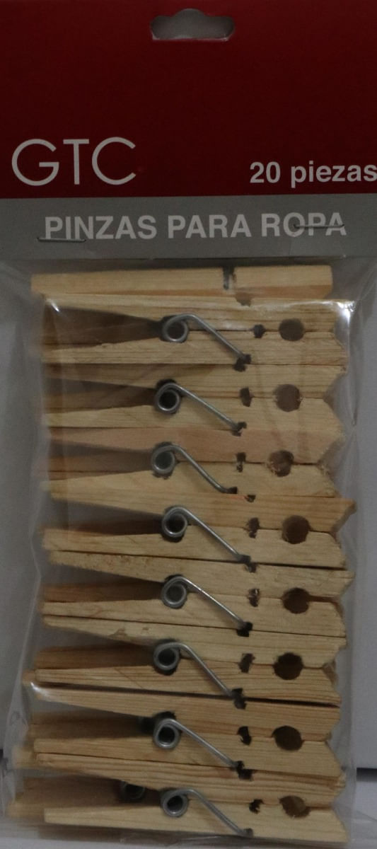 Pinzas De Madera 20 Pz