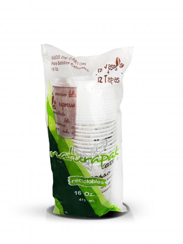 Naturapak Vasos Bebida Caliente 473 Ml 12 Pz