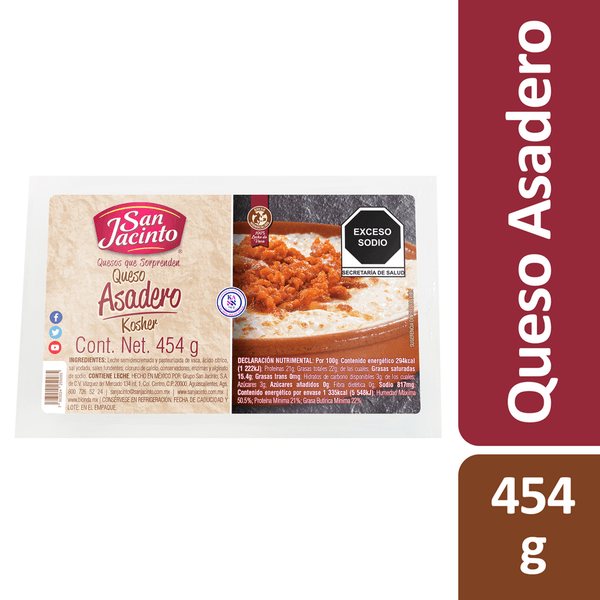 San Jacinto Queso Asadero Kosher 454 G
