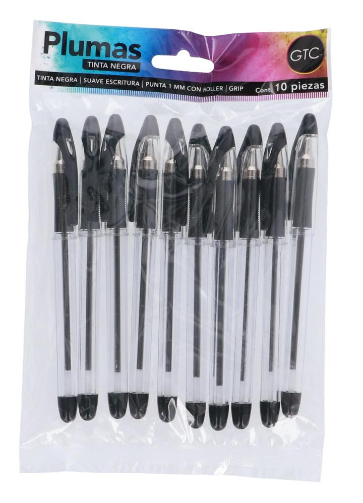 Boligrafos Set Tinta Negra 1mm 10 Pz