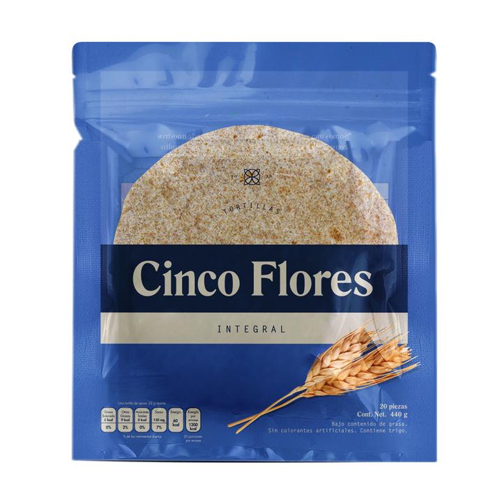Cinco Flores Tortilla De Harina Integral 440 G