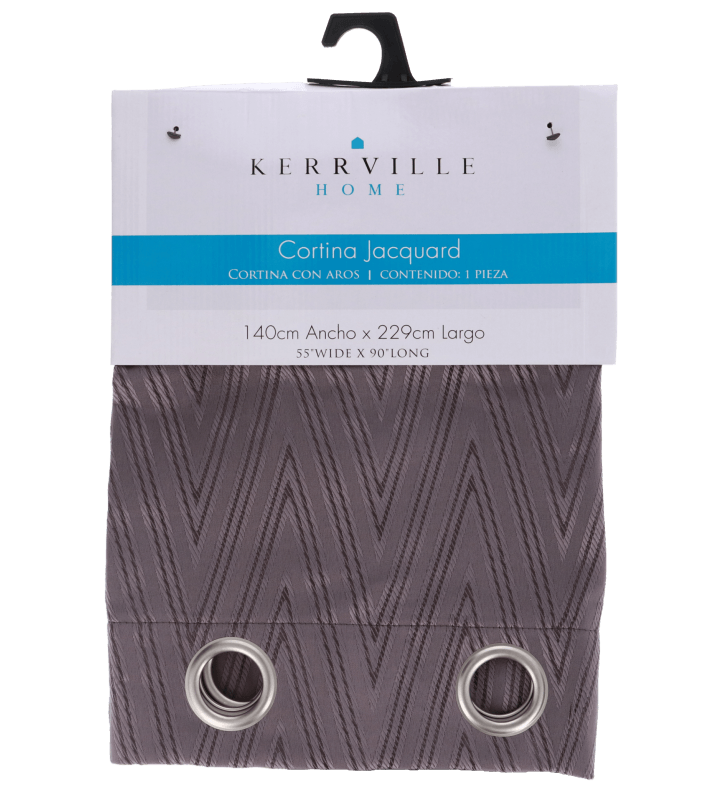 Cortina Jaquard Shevron Gris 1 Pz