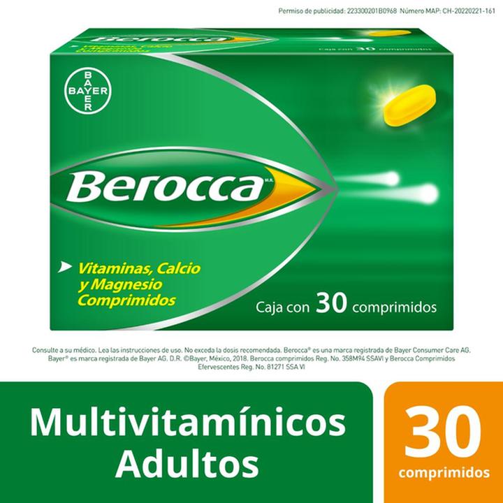 Bayer Berocca Vitaminas, Calcio Y Magnesio Con 30 Pz