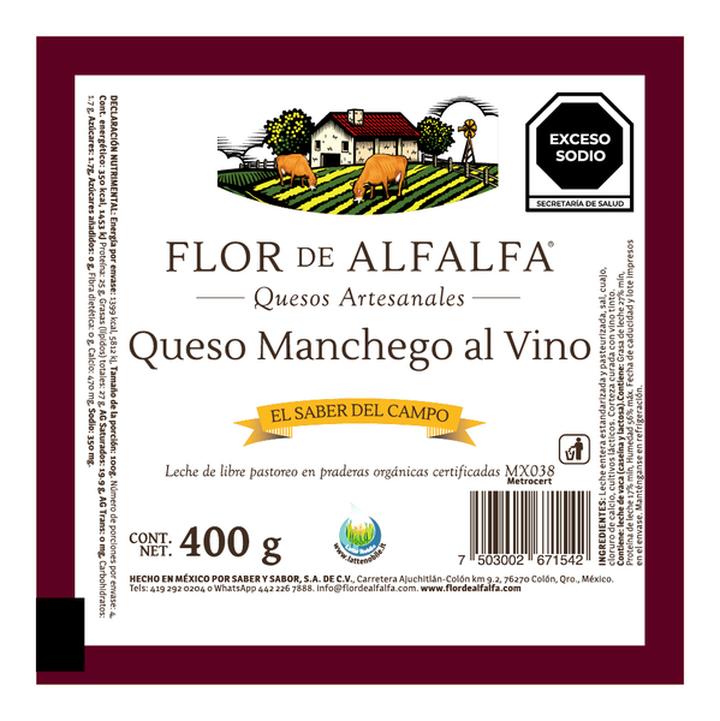 Queso Manchego Vino Tinto Organico 400 G