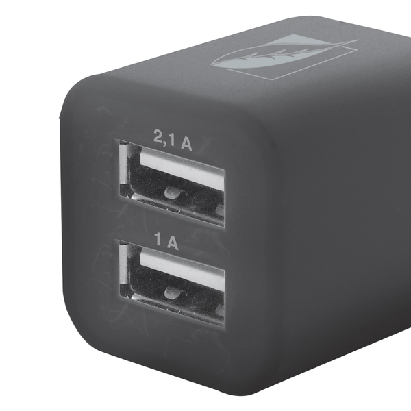 Cargador Green Leaf De Pared 100-120v Doble Usb Color Negro 1 Pz