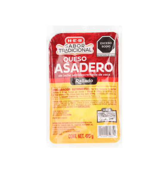 Heb Sabor Tradicional Queso Asadero Rallado 400 G