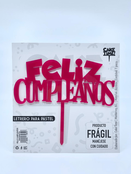 Cake Topper Feliz Cumpleaños Azul