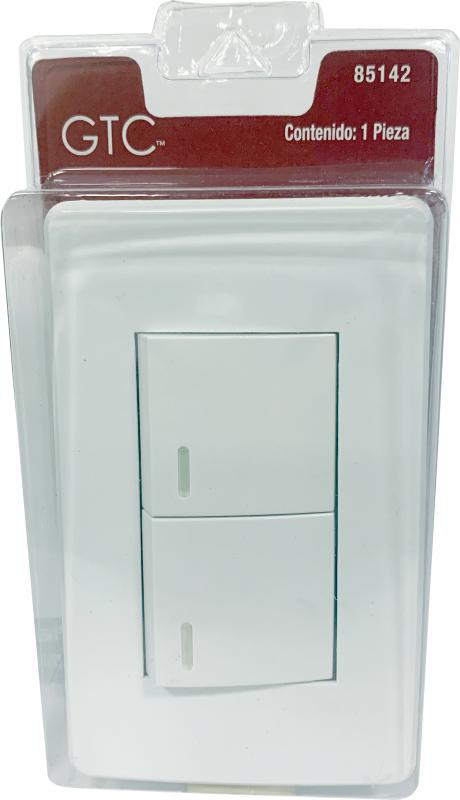 Gtc Conector Placa Con 2 Apagadores 1 Pz