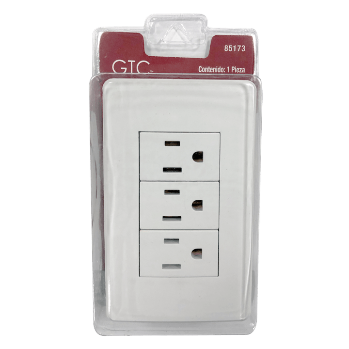 Gtc Conector Placa Con 3 Apagadores 1 Pz
