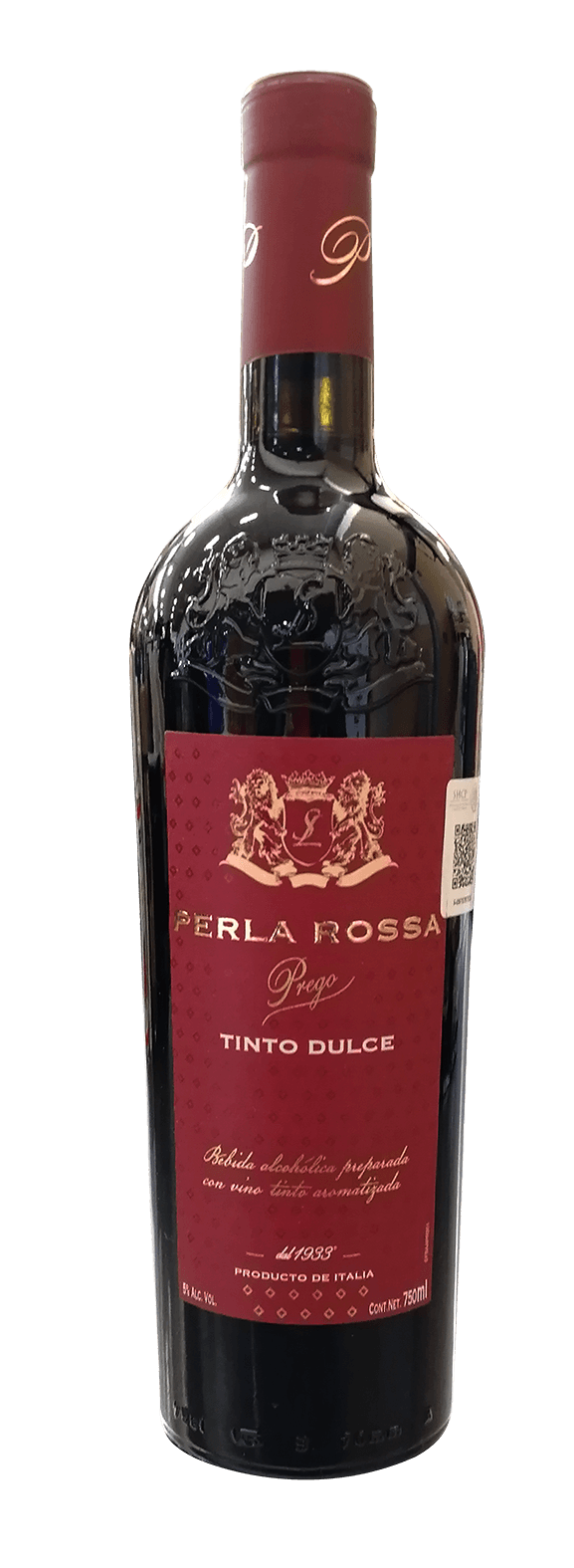 Vino Tinto Perla Rossa Dulce Prego 750 Ml