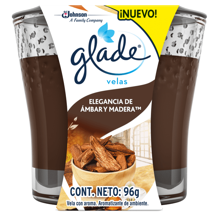 Glade Vela Aromatica Elegancia Ambar De Madera 96 G 1 Pz