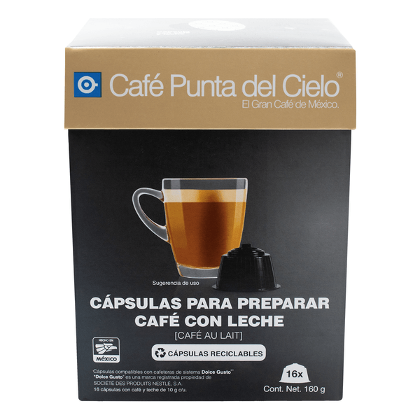 Punta Del Cielo Cápsulas Con Leche Compatibles Dg Con 16 Pz, 160 G