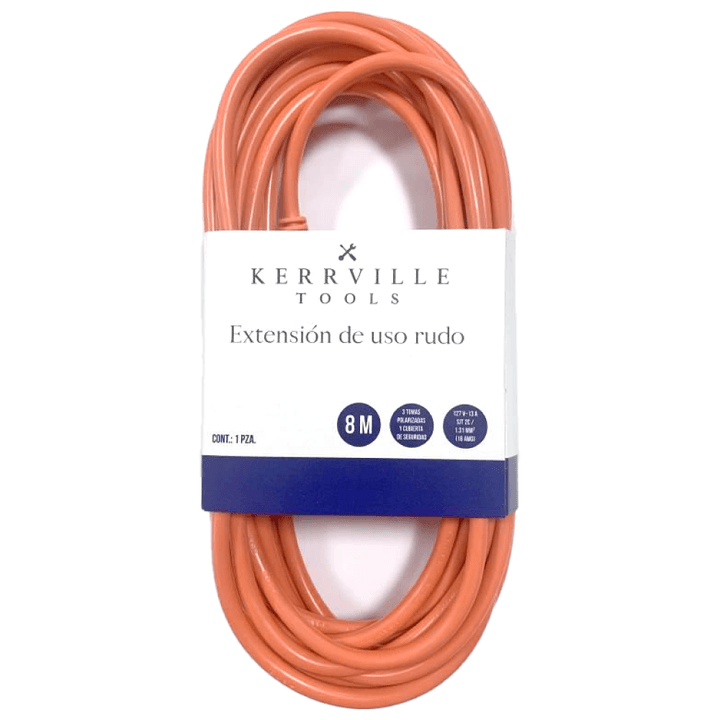 Kerrville Extensión Eléctrica Uso Rudo 8 M Calibre 16 Sjt 1 Pz