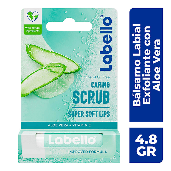 Labello Bálsamo Labial Exfoliante Scrub Con Aloe Vera 4.8 G 1 Pz