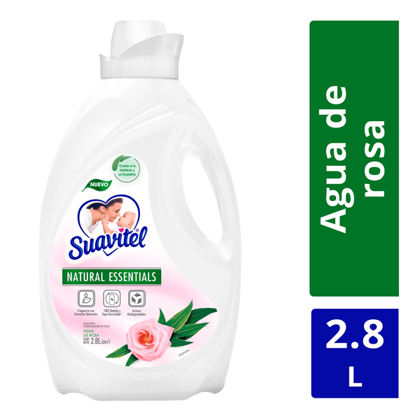 Suavitel Suavizante Natural Essentials Agua Rosas 2.8 L