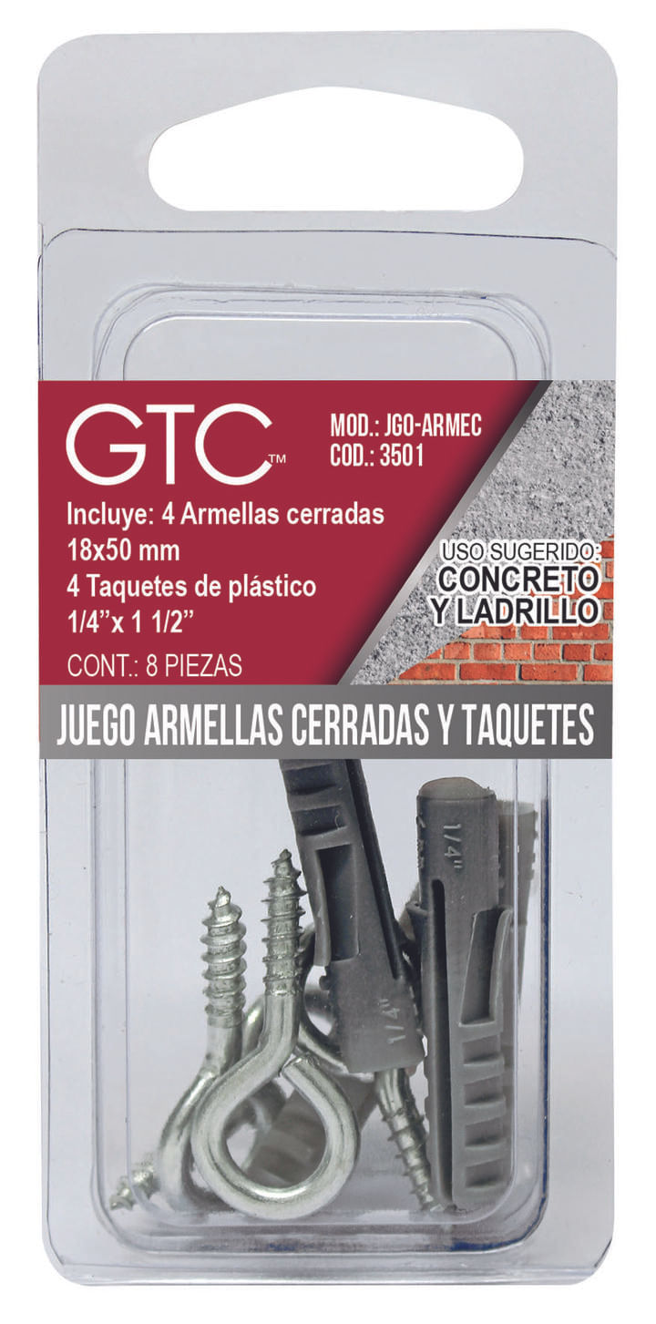 Juego De Armellas Cerradas Y Taquetes Jgo-Armec 1 Pz