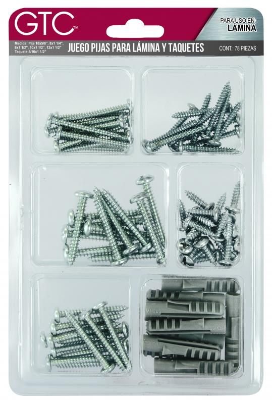 Juego De Pijas Y Taquetes Para Lámina 1 Pz