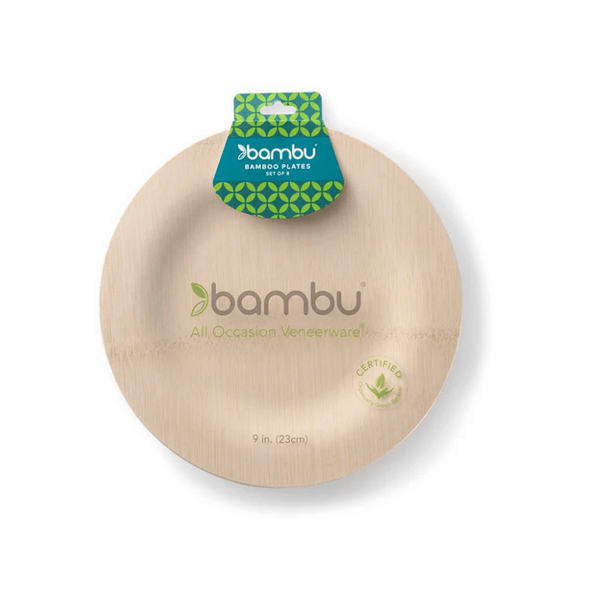 Platos Biodegradables De Bambu Redondo 8 Pz