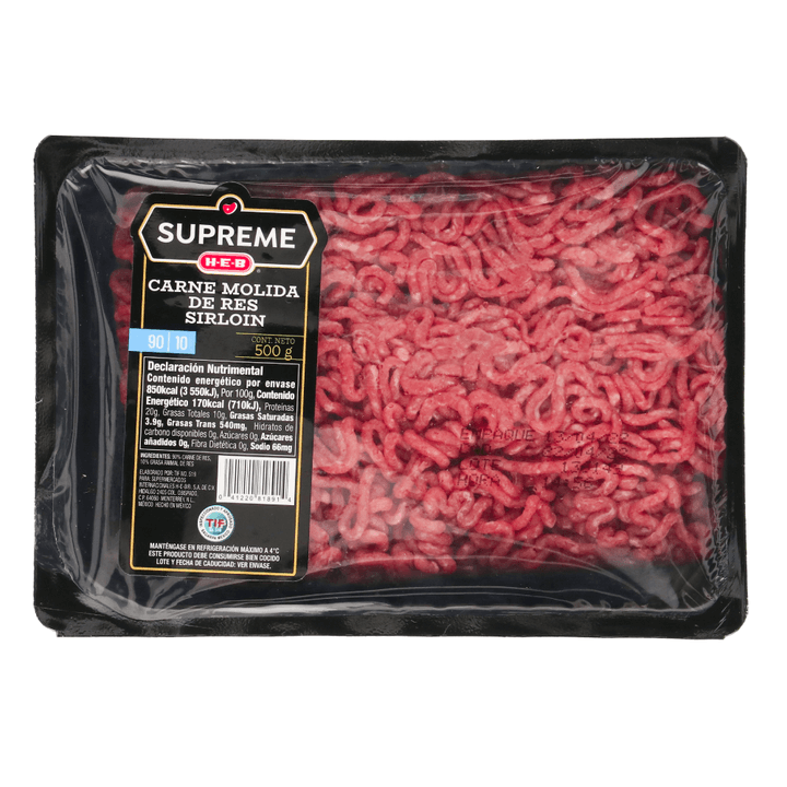 Heb Supreme Molida Sirloin De Res 90/10 500 G