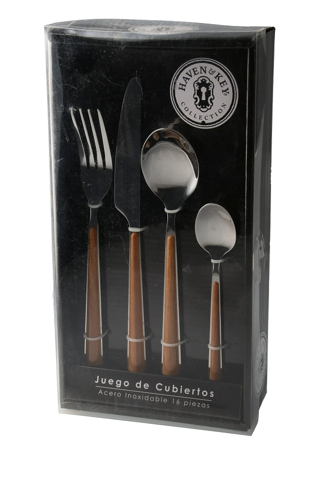 Juego De Cubiertos Madera Slim/Acero Inox Sf19004w 1 Pz