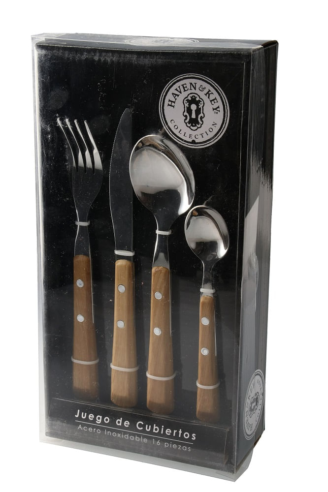Juego De Cubiertos Madera/Acero Inox Sf19011wd 1 Pz
