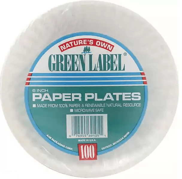 Platos Desechables De Papel #6 100 Pz