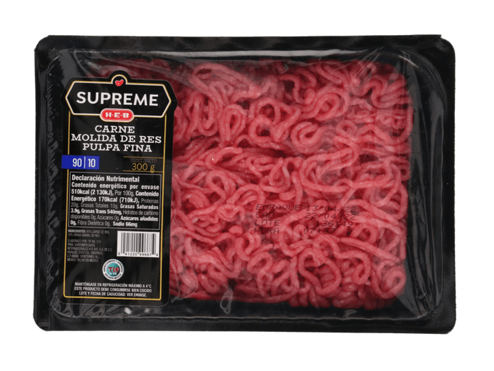 Heb Supreme Molida Pulpa Fina De Res 90/10 300 G