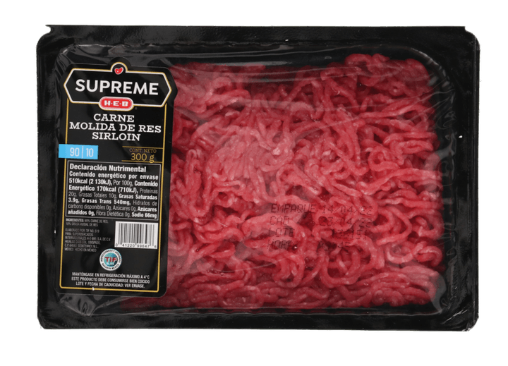 Heb Supreme Molida Sirloin De Res 90/10 300 G