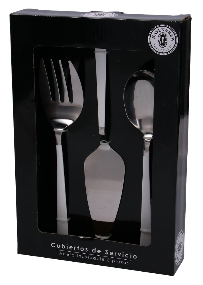 Cubiertos De Servicio Blancos 3 Piezas 1 Pz