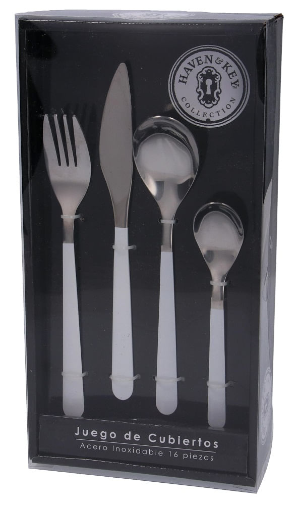 Juego De Cubiertos Blancos 16 Piezas 1 Pz