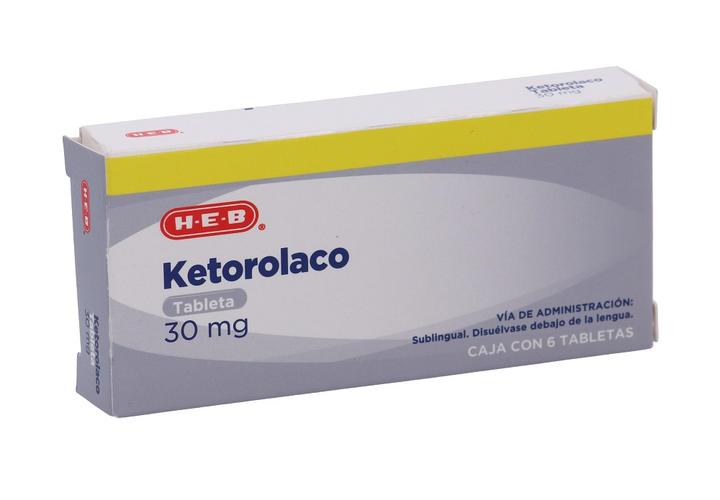 Ketorolaco Sublingual 30mg 6 Tab Gen 6 Pz