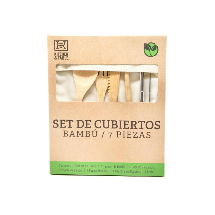 Set De Cubiertos Bambú 7 Piezas 1 Pz