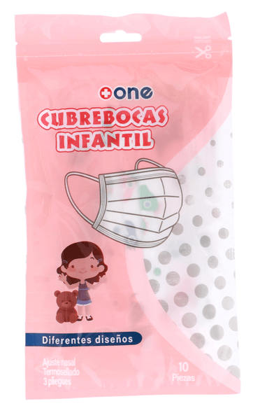 Cubrebocas Infantil Niña 10 Pz