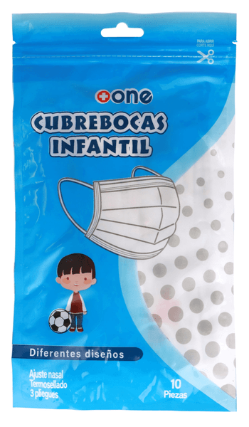 Cubrebocas Infantil Niño 10 Pz