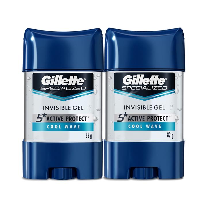 2 Pack Gel Antitranspirante Gillette Specialized Cool Wave 82 G