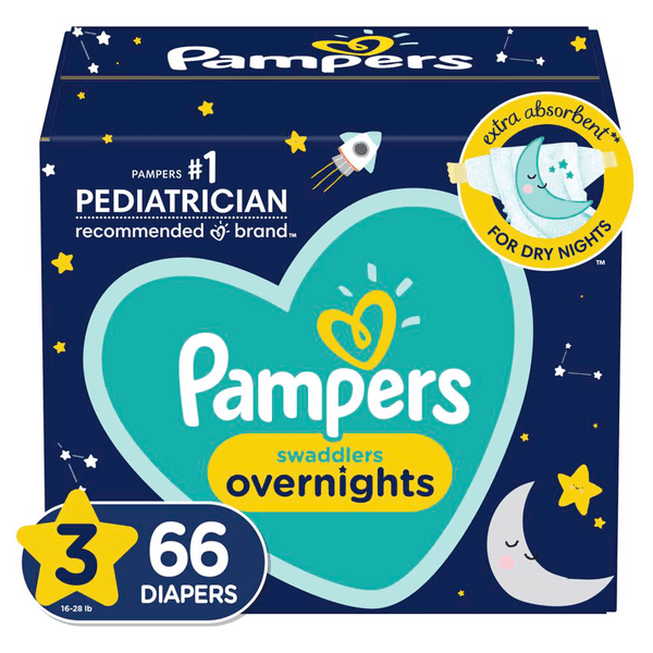 Pañales Swaddlers Overnights Etapa 3 66 Pz