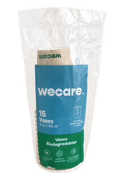 Vasos Compostables 12 Oz De Papel 15 Pz