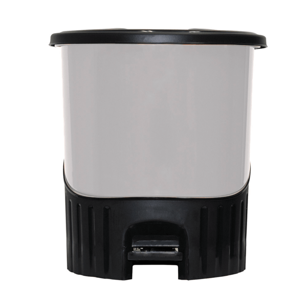 Contenedor 14 Lts Con Tapa Negra Y Gris 1 Pz