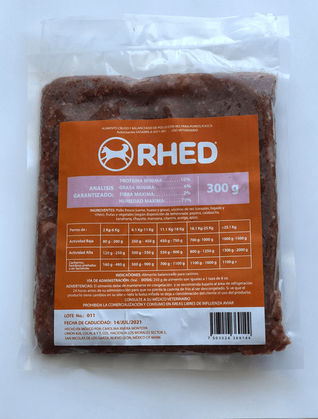 Alimento Congelado Para Perro Pollo Y Res 300 G