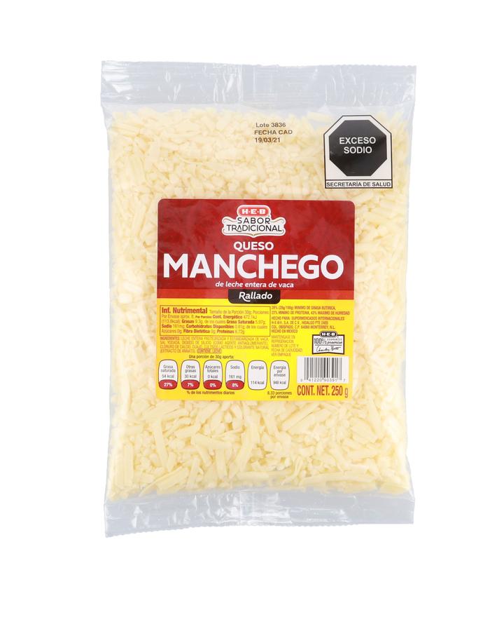 Heb Sabor Tradicional Queso Manchego Rallado 250 G