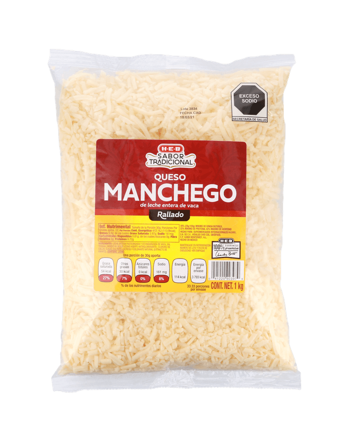 Heb Sabor Tradicional Queso Manchego Rallado 1 Kg