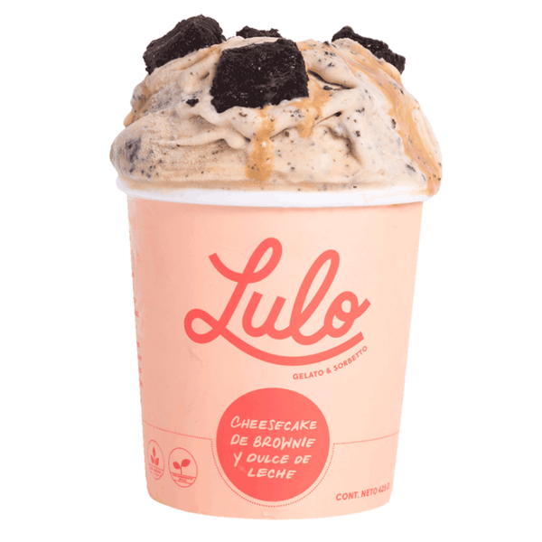 Gelato De Cheesecake De Brownie Y Dulce De Leche 473 Ml
