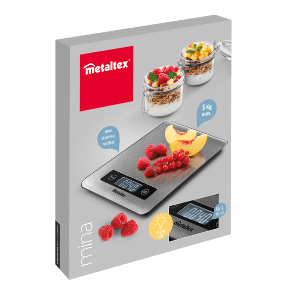 Báscula De Cocina Digital Metaltex Mina Peso Máximo 5 Kg