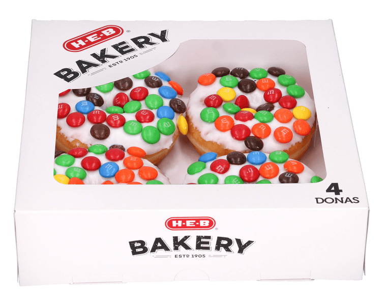 Donas M&M Cobertura Blanca 4 Pz