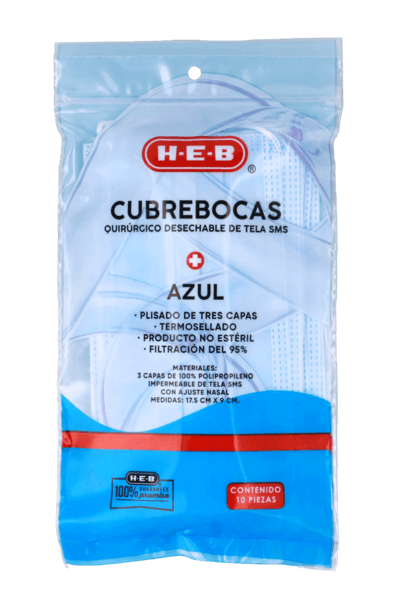 Cubreboca Desechable Azul 10 Pz