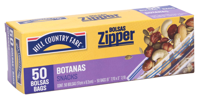 Hcf Bolsas Para Almacenar Botana Zipper 50 Pz